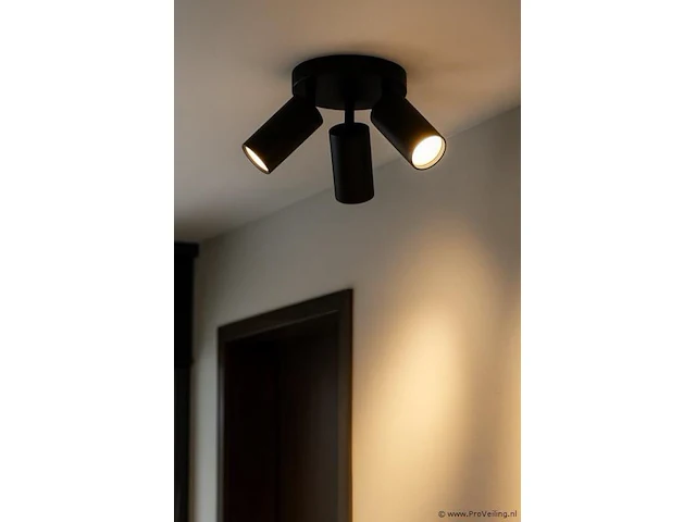 4 x ronde opbouwarmatuur gu10 – 3 draaibare – zwart – aluminium – ø150 mm – ip20 - afbeelding 2 van  5