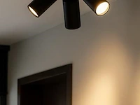 4 x ronde opbouwarmatuur gu10 – 3 draaibare – zwart – aluminium – ø150 mm – ip20 - afbeelding 2 van  5
