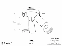 4 x ronde opbouwarmatuur gu10 – 3 draaibare – zwart – aluminium – ø150 mm – ip20 - afbeelding 5 van  5