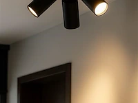 4 x ronde opbouwarmatuur gu10 – 3 draaibare – zwart – aluminium – ø150 mm – ip20 - afbeelding 2 van  5