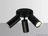 4 x ronde opbouwarmatuur gu10 – 3 draaibare – zwart – aluminium – ø150 mm – ip20 - afbeelding 4 van  5