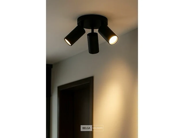 4 x ronde opbouwarmatuur gu10 – 3 draaibare – zwart – aluminium – ø150 mm – ip20 - afbeelding 3 van  6