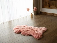 4 x schapenvacht - extra zacht - 50 x 90 cm. - roze - afbeelding 1 van  5