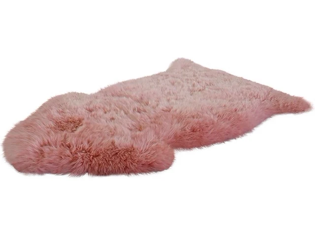 4 x schapenvacht - extra zacht - 50 x 90 cm. - roze - afbeelding 2 van  5