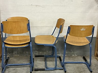 4 x schoolstoelen, blank hout - afbeelding 2 van  2