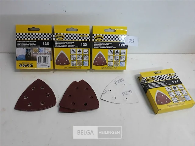 4 x schuurschijven driehoek 12 stuks - afbeelding 1 van  3