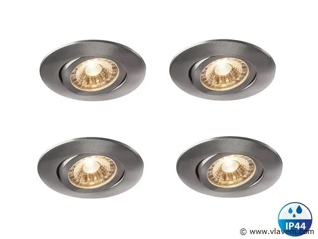 4 x slv badkamer led inbouwspots aluminium - afbeelding 5 van  6