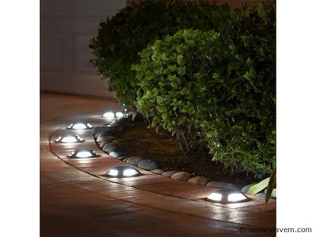 4 x solar 4 lichts led grond spot zwart - afbeelding 5 van  8