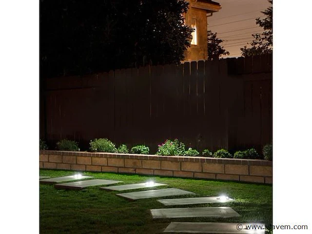 4 x solar 4 lichts led grond spot zwart - afbeelding 6 van  8