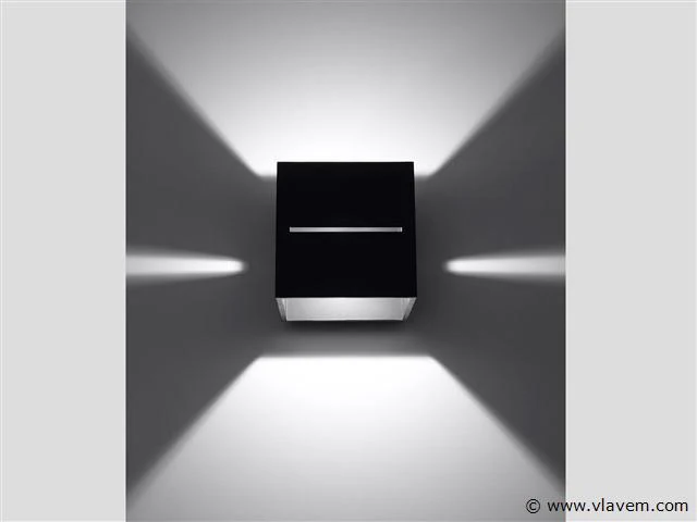 4 x solo cube split wand armatuur zwart - afbeelding 2 van  4