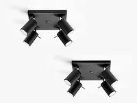 4 x solo focus plafond quad armatuur zwart - afbeelding 3 van  4