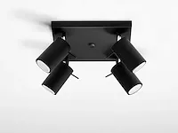 4 x solo focus plafond quad armatuur zwart - afbeelding 4 van  4