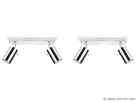4 x solo plafond armatuur duo spot chroom - afbeelding 3 van  4