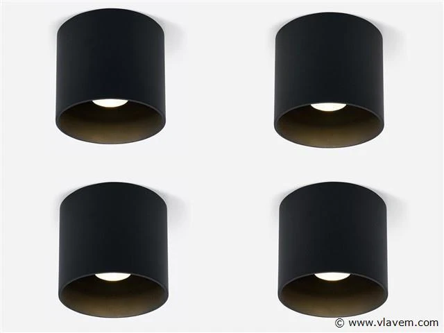 4 x solo tube plafond spot zwart - afbeelding 1 van  5