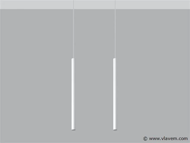 4 x solo tube slim design hanglamp wit - afbeelding 5 van  7