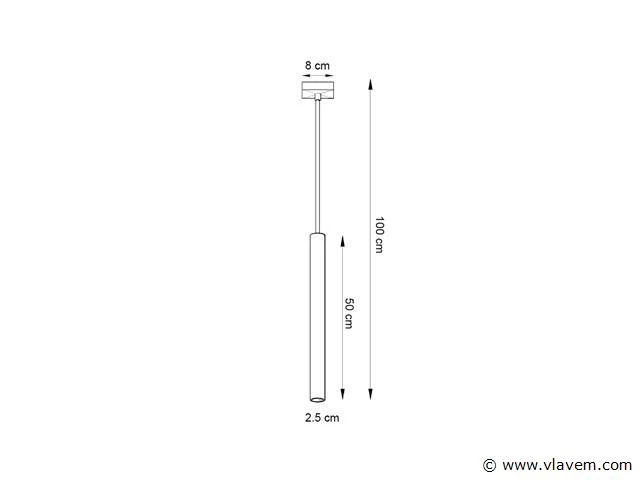4 x solo tube slim design hanglamp wit - afbeelding 6 van  7