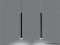 4 x solo tube slim design hanglamp zwart - afbeelding 3 van  7