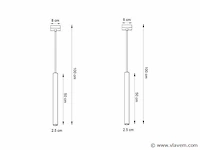 4 x solo tube slim design hanglamp zwart - afbeelding 6 van  7