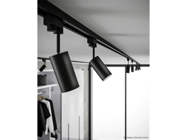 4 x spanningsrail 200 cm inclusief 24 spots zwart - afbeelding 6 van  9