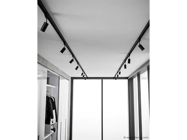 4 x spanningsrail 200 cm inclusief 24 spots zwart - afbeelding 7 van  9