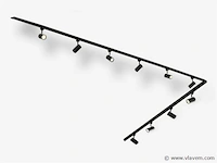 4 x spanningsrail 200 cm inclusief 24 spots zwart - afbeelding 1 van  9