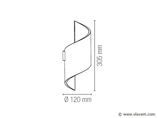 4 x spiral design wand lamp wit - afbeelding 3 van  4