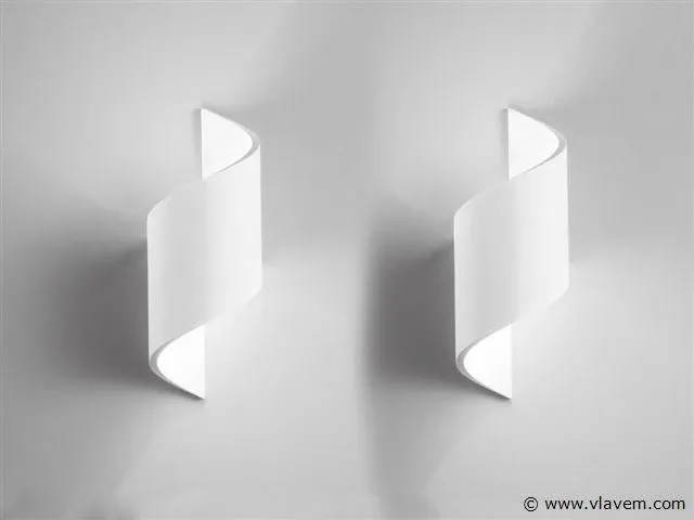 4 x spiral design wand lamp wit - afbeelding 4 van  4