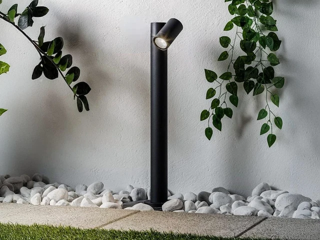 4 x staande tuinlamp 60cm gu10 fitting zwart draaibaar waterdicht - afbeelding 4 van  5