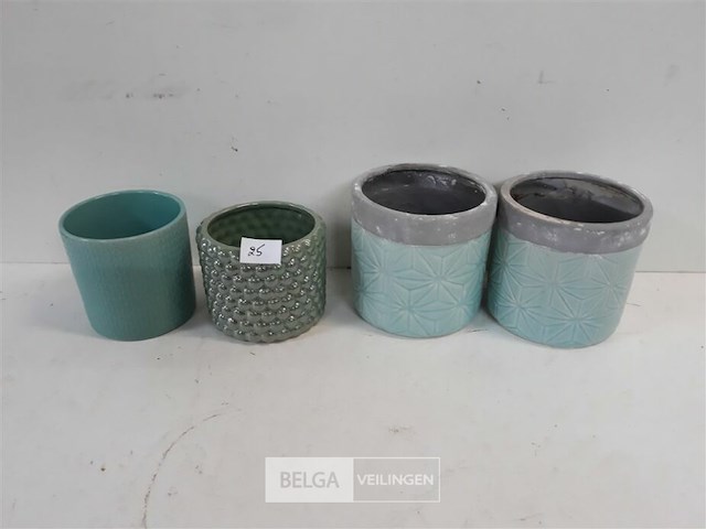 4 x stenen bloempotjes mix - afbeelding 2 van  3