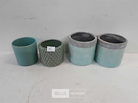 4 x stenen bloempotjes mix - afbeelding 2 van  3