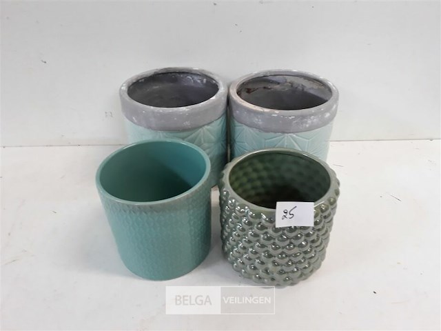 4 x stenen bloempotjes mix - afbeelding 3 van  3