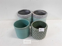 4 x stenen bloempotjes mix - afbeelding 3 van  3