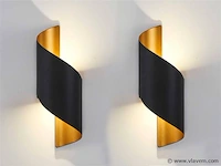 4 x swirl design wandlampen goud zwart - afbeelding 1 van  9