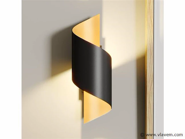 4 x swirl design wandlampen goud zwart - afbeelding 6 van  9