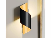 4 x swirl design wandlampen goud zwart - afbeelding 2 van  8