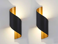 4 x swirl design wandlampen goud zwart - afbeelding 9 van  9