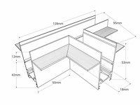 4 x t-connector voor ingebouwde magnetische rails 20 mm – horizontaal. - afbeelding 3 van  4