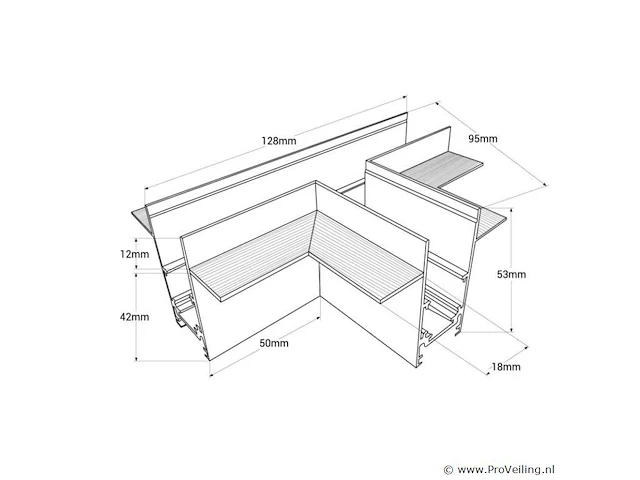 4 x t-connector voor magnet railsinbouw iek 20 mm - horizontaal - afbeelding 3 van  4
