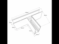 4 x t-connector voor magnetische opbouwrails 20 mm – horizontaal. - afbeelding 2 van  4