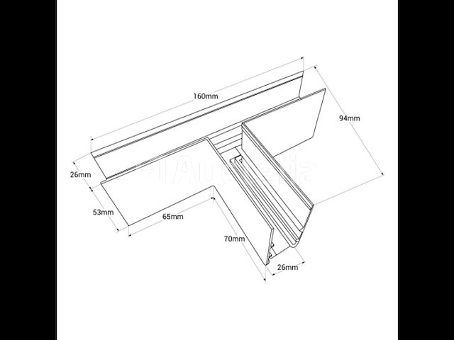 4 x t-connector voor opbouwmagnetische rails 20 mm - horizontaal - afbeelding 4 van  4