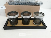 4 x t-licht glaasjes op bord - afbeelding 3 van  3