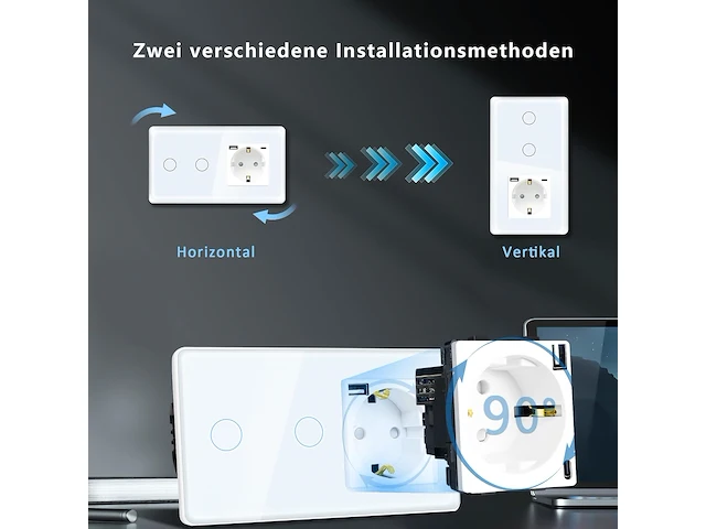 4 x tawoia touch-lichtschakelaar met stopcontact - afbeelding 2 van  7
