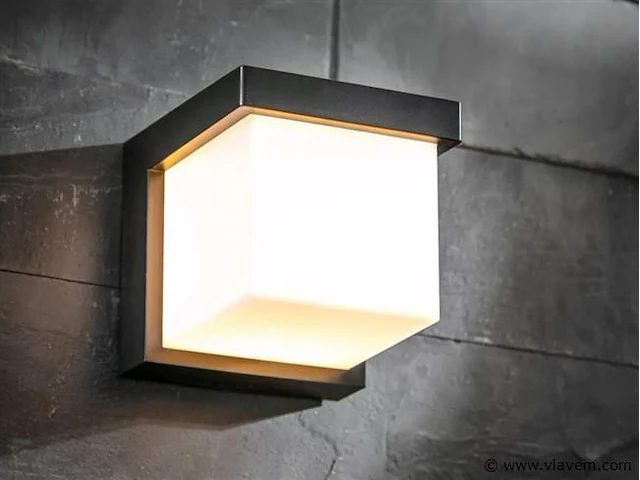 4 x trope opaal buiten wandlamp zwart - afbeelding 2 van  8