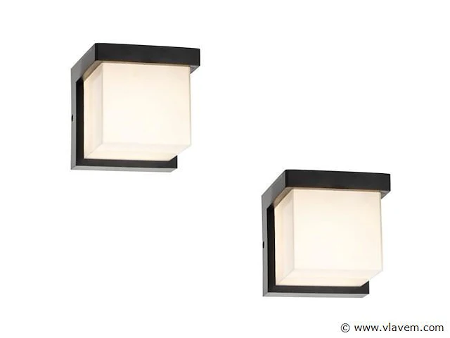4 x trope opaal buiten wandlamp zwart - afbeelding 3 van  8