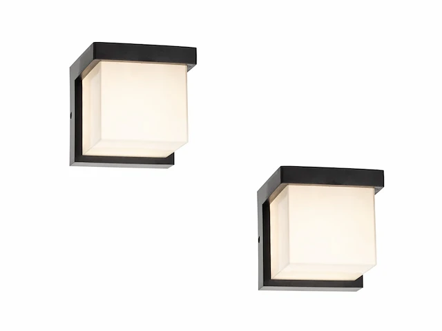 4 x trope opaal buiten wandlamp zwart - afbeelding 2 van  8