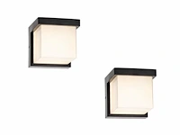 4 x trope opaal buiten wandlamp zwart - afbeelding 2 van  8
