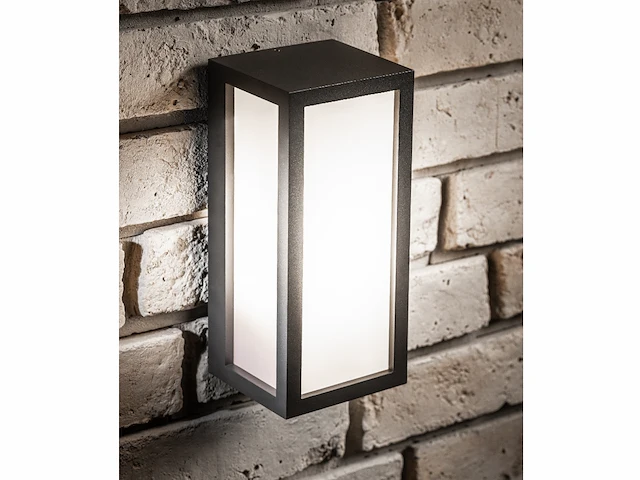 4 x vast opaal buiten wandlamp zwart - afbeelding 1 van  6