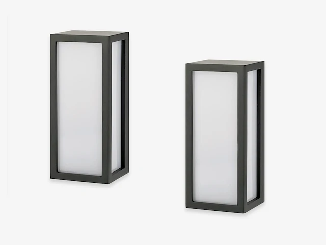 4 x vast opaal buiten wandlamp zwart - afbeelding 2 van  6