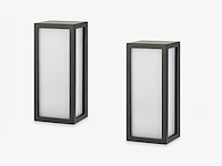 4 x vast opaal buiten wandlamp zwart - afbeelding 2 van  6