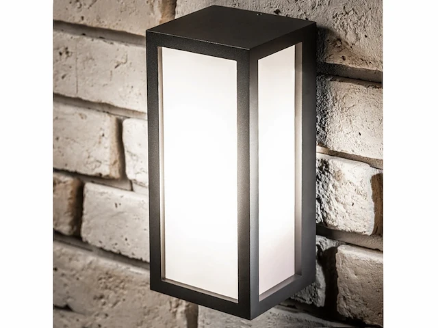 4 x vast opaal buiten wandlamp zwart - afbeelding 5 van  6